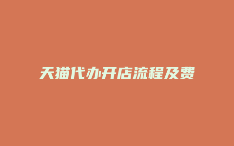 天猫代办开店流程及费用